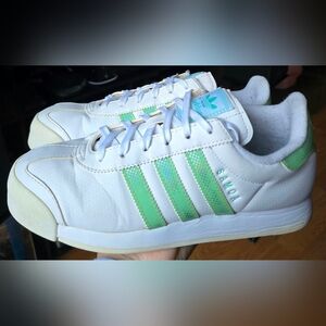 Sz 7.5 Women's ADIDAS ORIGINAL'S SAMOA Cloud White/Green Off" Casual Shoes